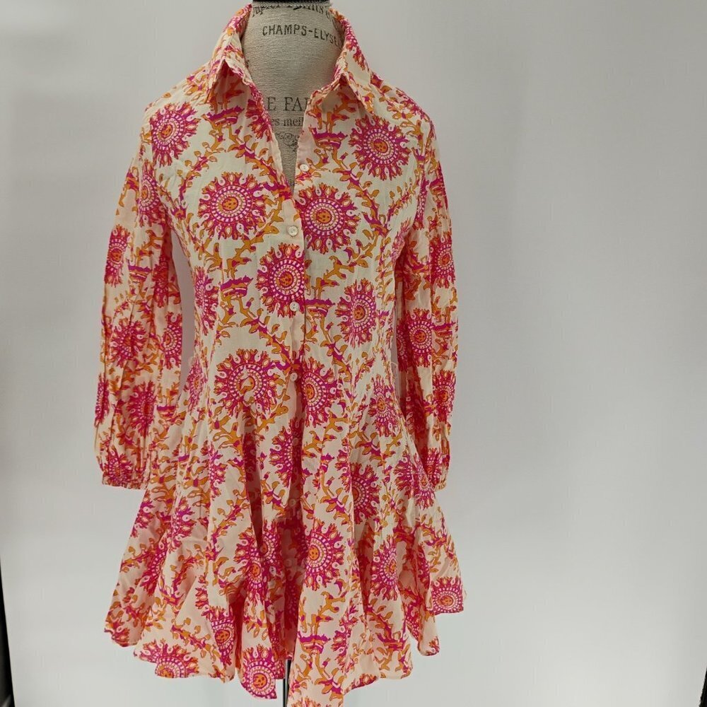 ZARA DRESS WITH LONG SLEEVES IN THREE COLORS WITH BUTTONS AND SHOT GREAT - Picture 7 of 15